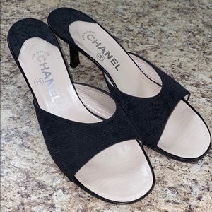 CHANEL Black Slide On Pumps